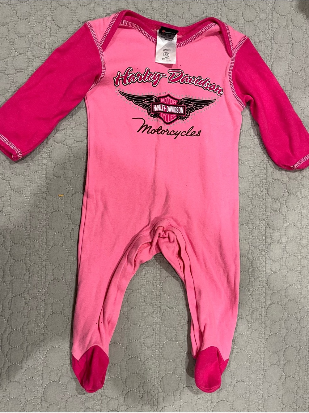Harley-Davidson  Pink Gradient Logo Footed One-Piece
